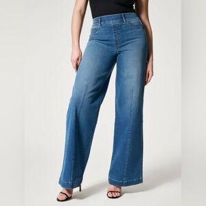 SPANX Seamed Front Wide leg jeans in Vintage Indigo